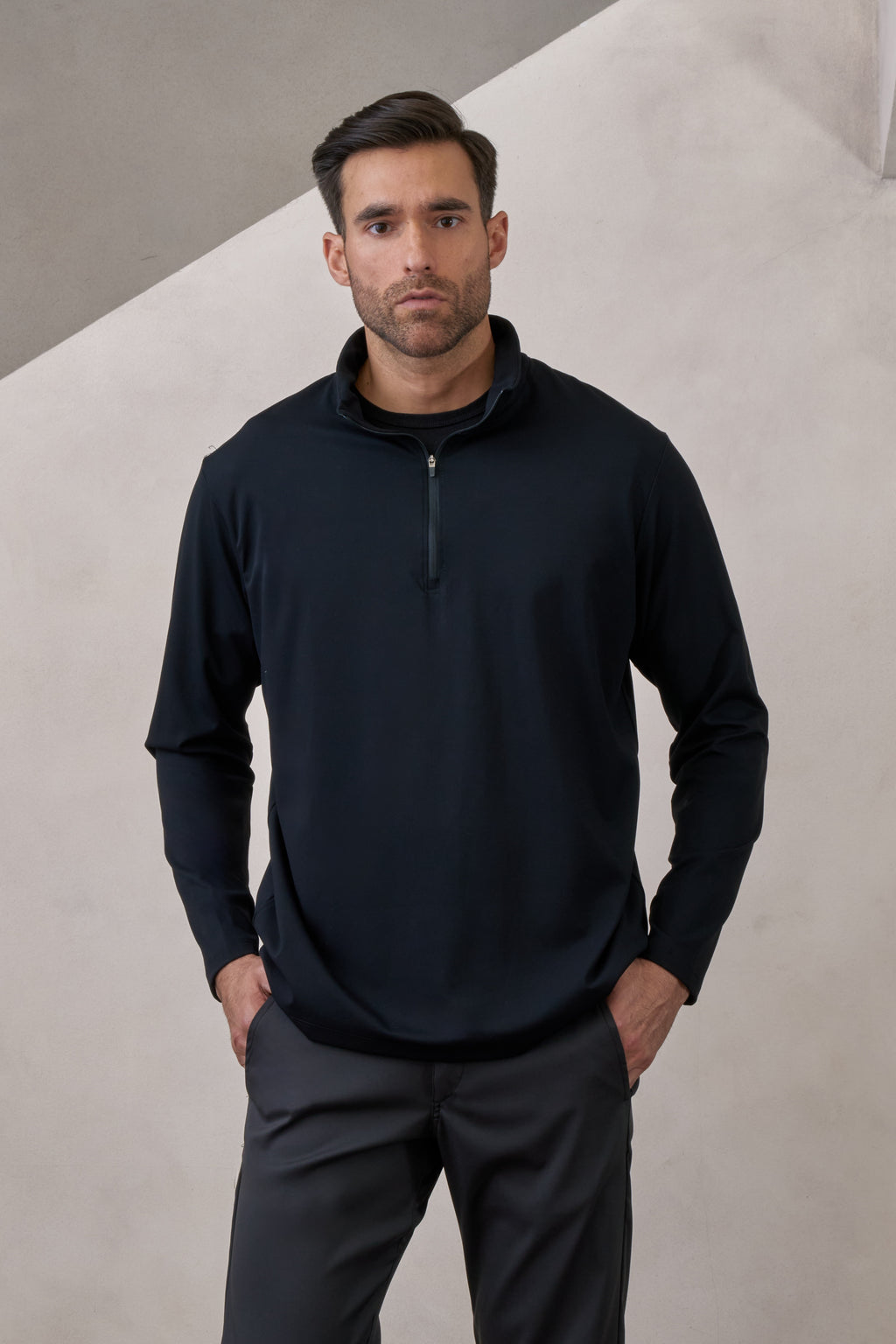sudadera zipup negra para hombre