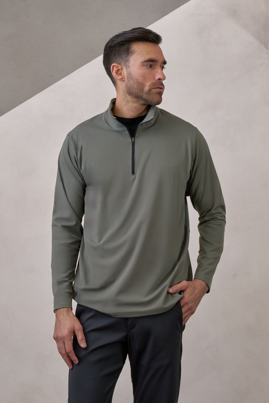 sudadera zipup verde para hombre