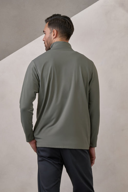 sudadera zipup verde deportiva para hombre