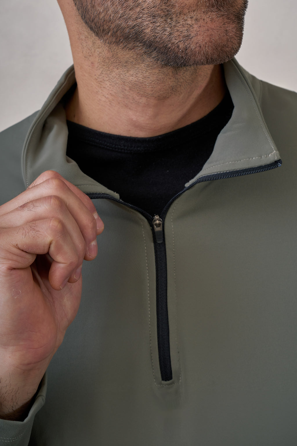 detalles de sudadera zipup verde para hombre