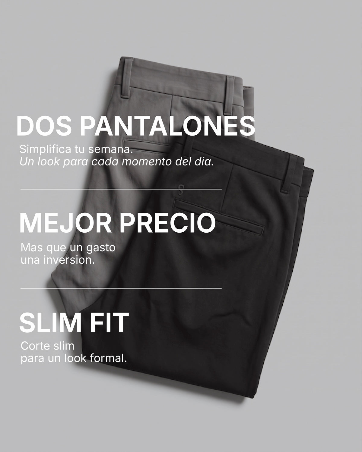 Work-Day Pants 2-Pack *Negro + Gris Oscuro