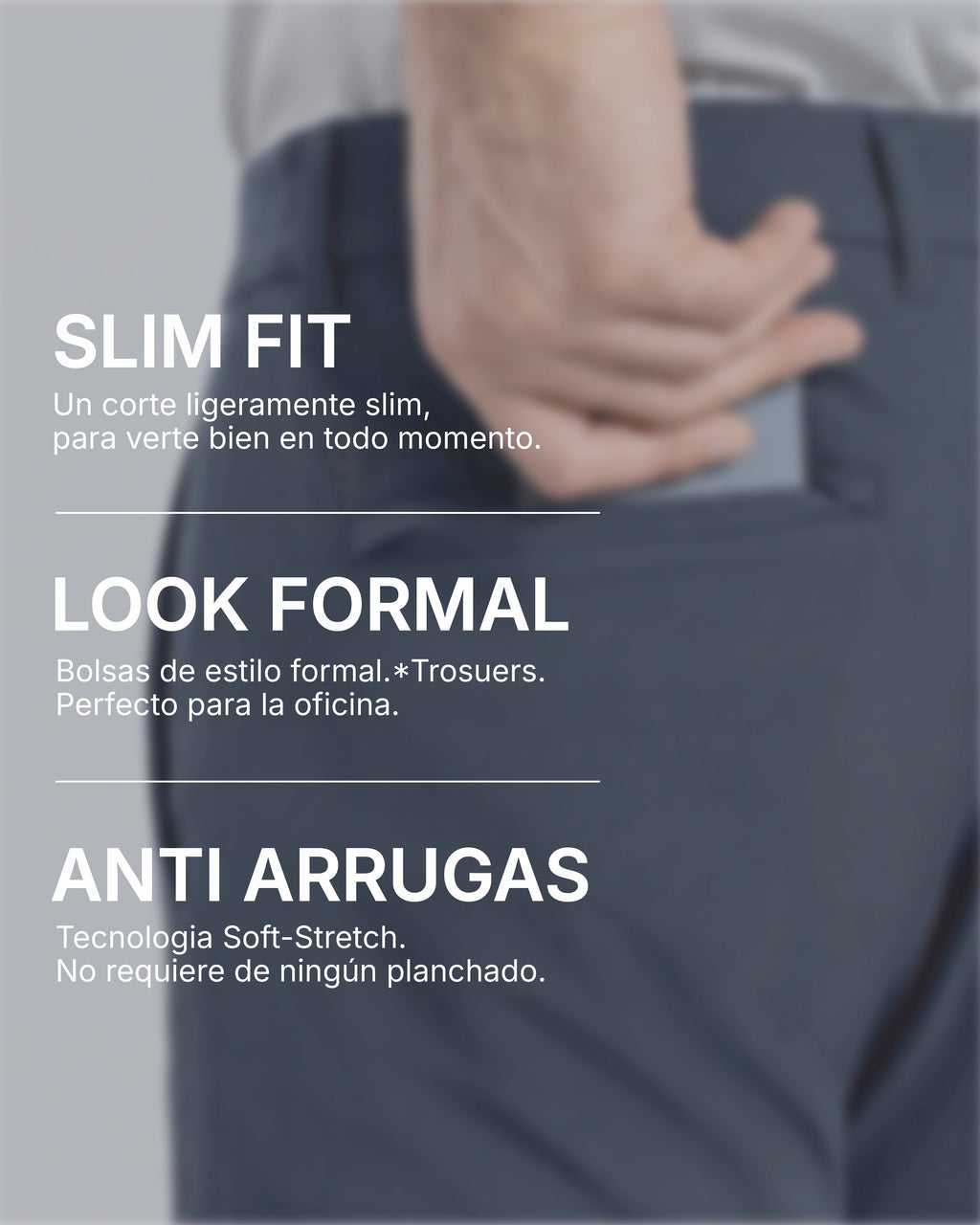 Work-Day Pants Azul Navy para hombre, specs
