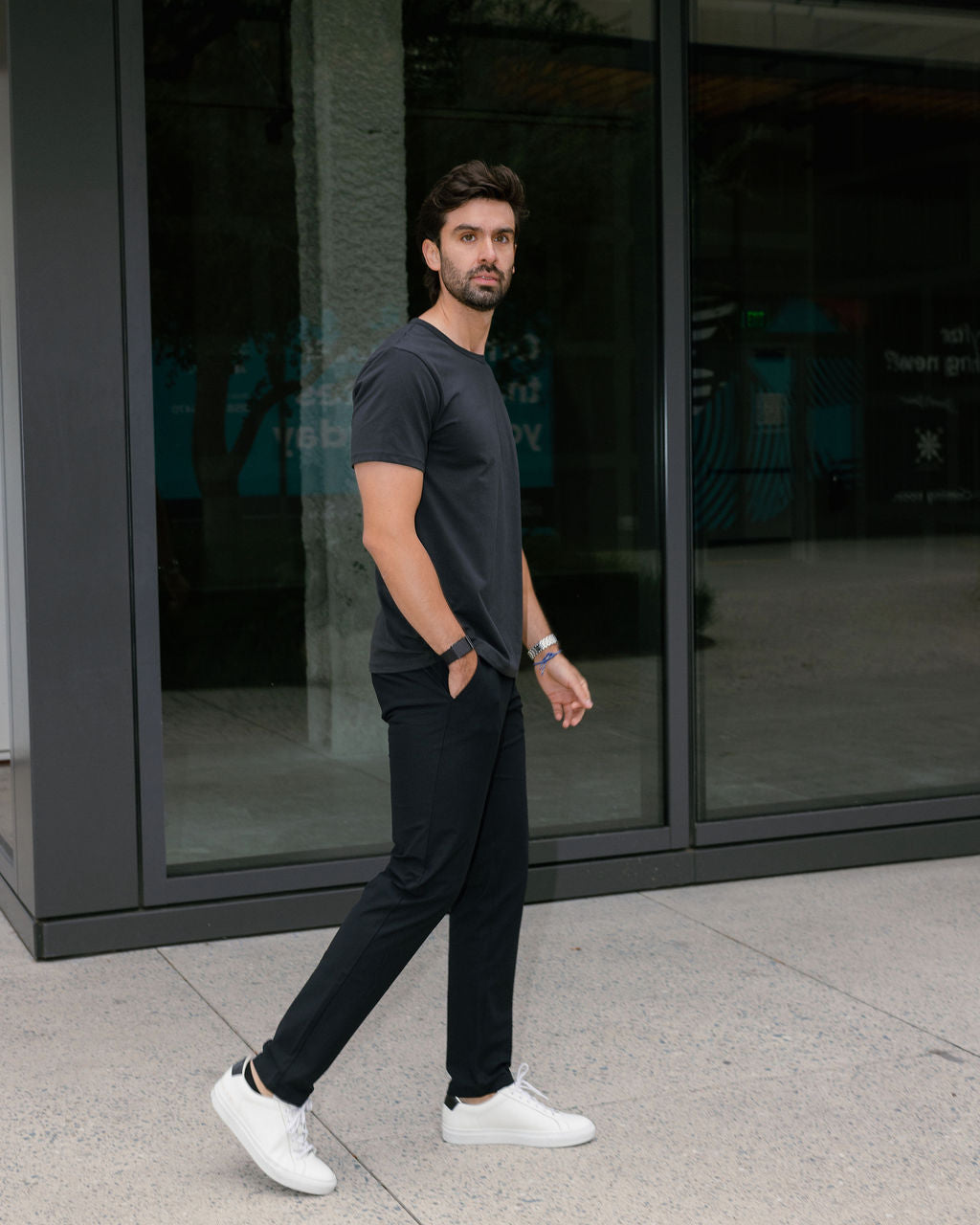 Work-Day Pants Negro para hombre, pantalón formal y versátil